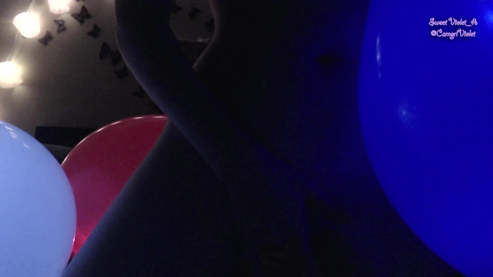 Cumming In The Dark With Balloons