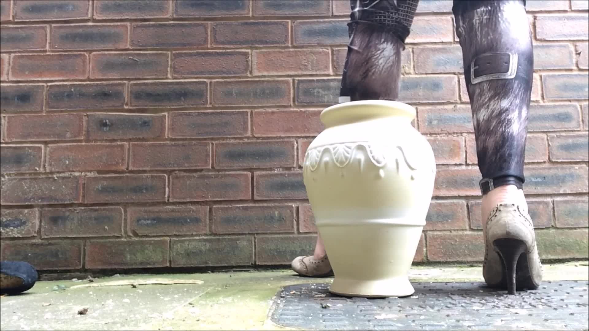 Crush Large Pot High Heels Foot Fetish