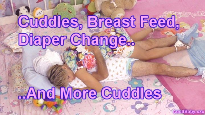 Cuddles, Breast Feed And Diaper Change