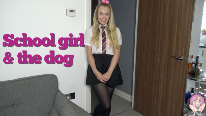 School girl and the dog