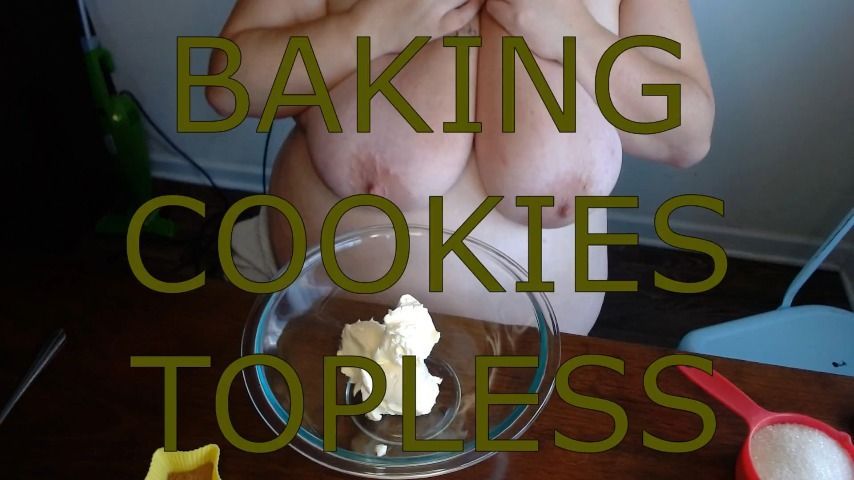 baking cookies topless