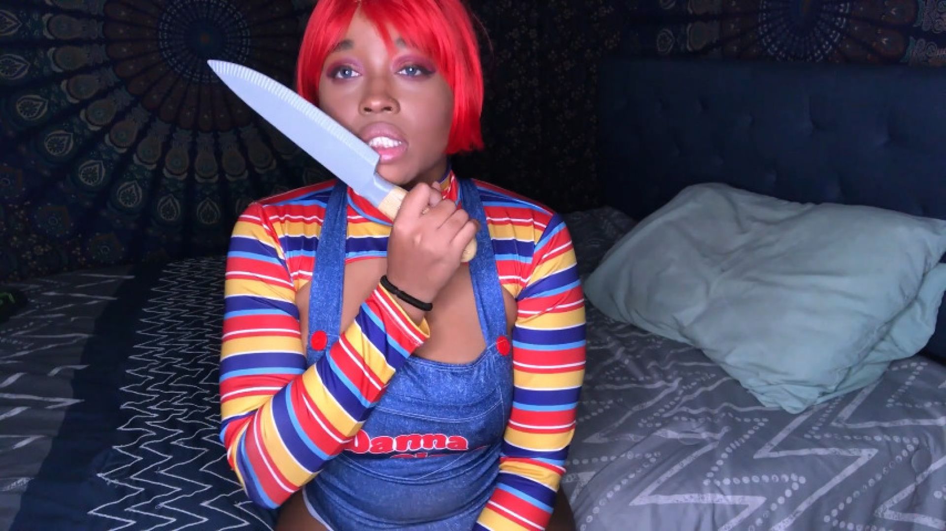 HD-Anally Fucking myself as Chucky Halloween Nina Rivera 1/4