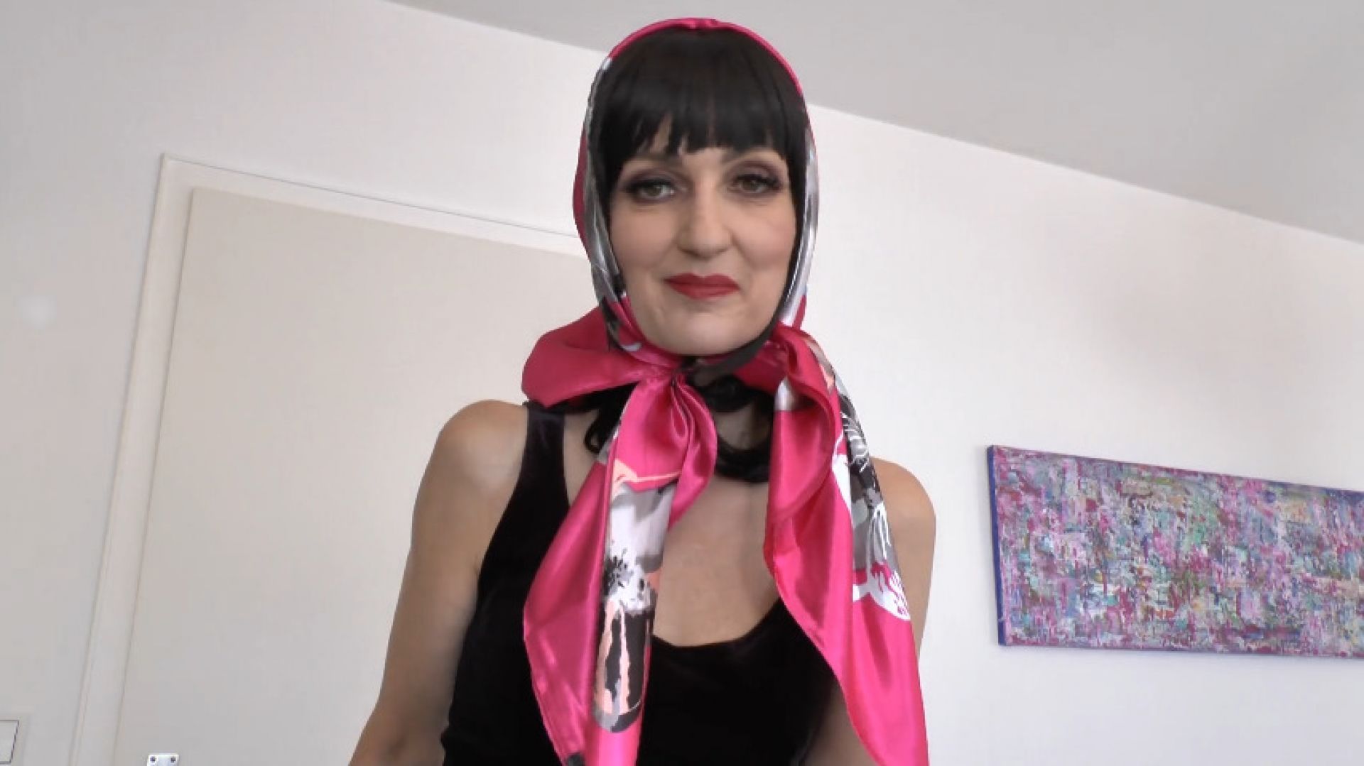 Satin scarf headscarf fashion show clip