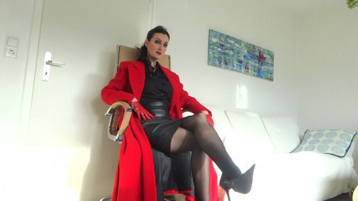 Red coat fetish - JOI cum countdown