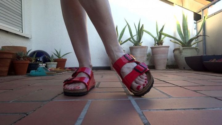 Slippers fashion show on the terrace