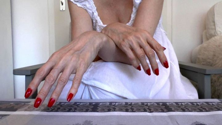 Red sexy natural fingernails