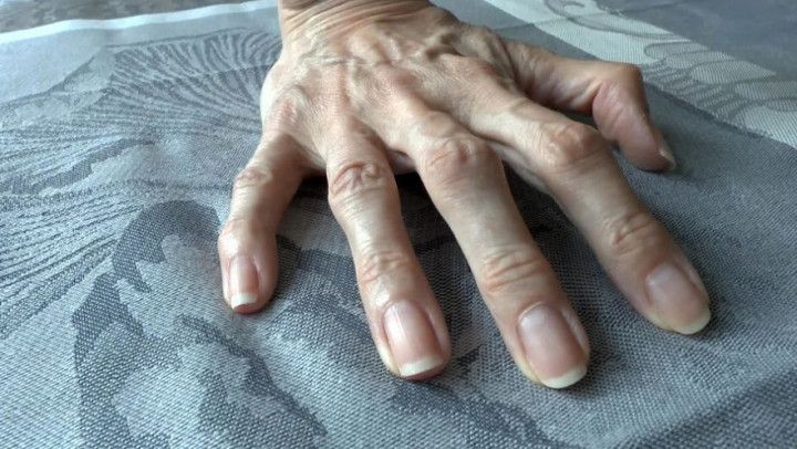 Close-up of natural normal fingernails