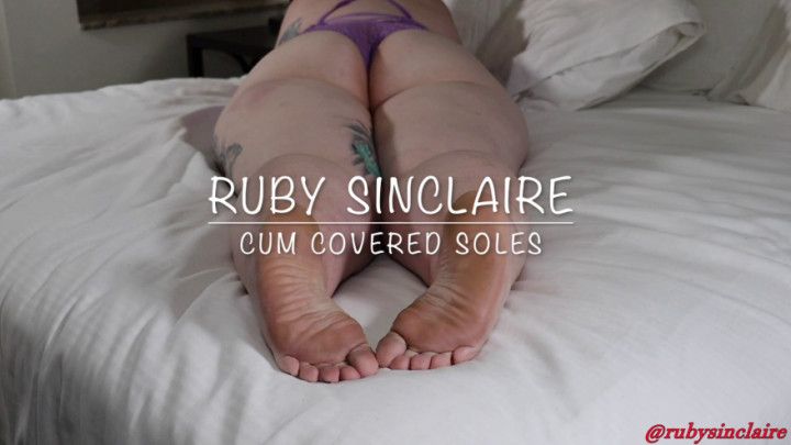 Cum on Ruby Sinclaires pretty soles and feet