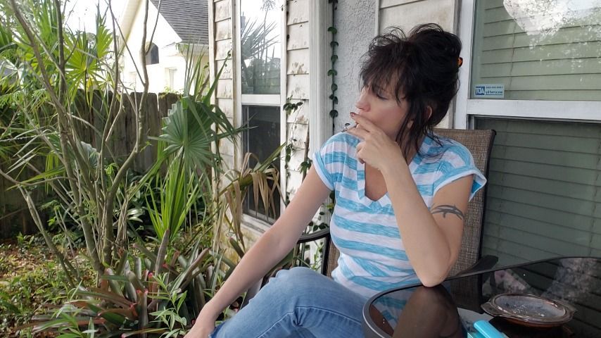 SMOKING AND SHOWING TOES AND FEET