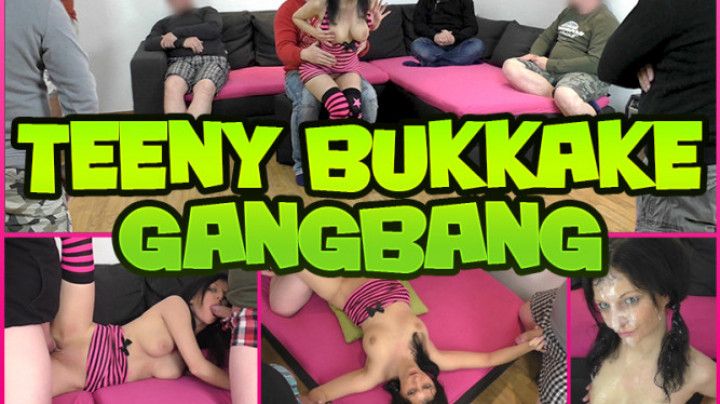 Teeny Bukkake GangBang! 7 Dicks impale m