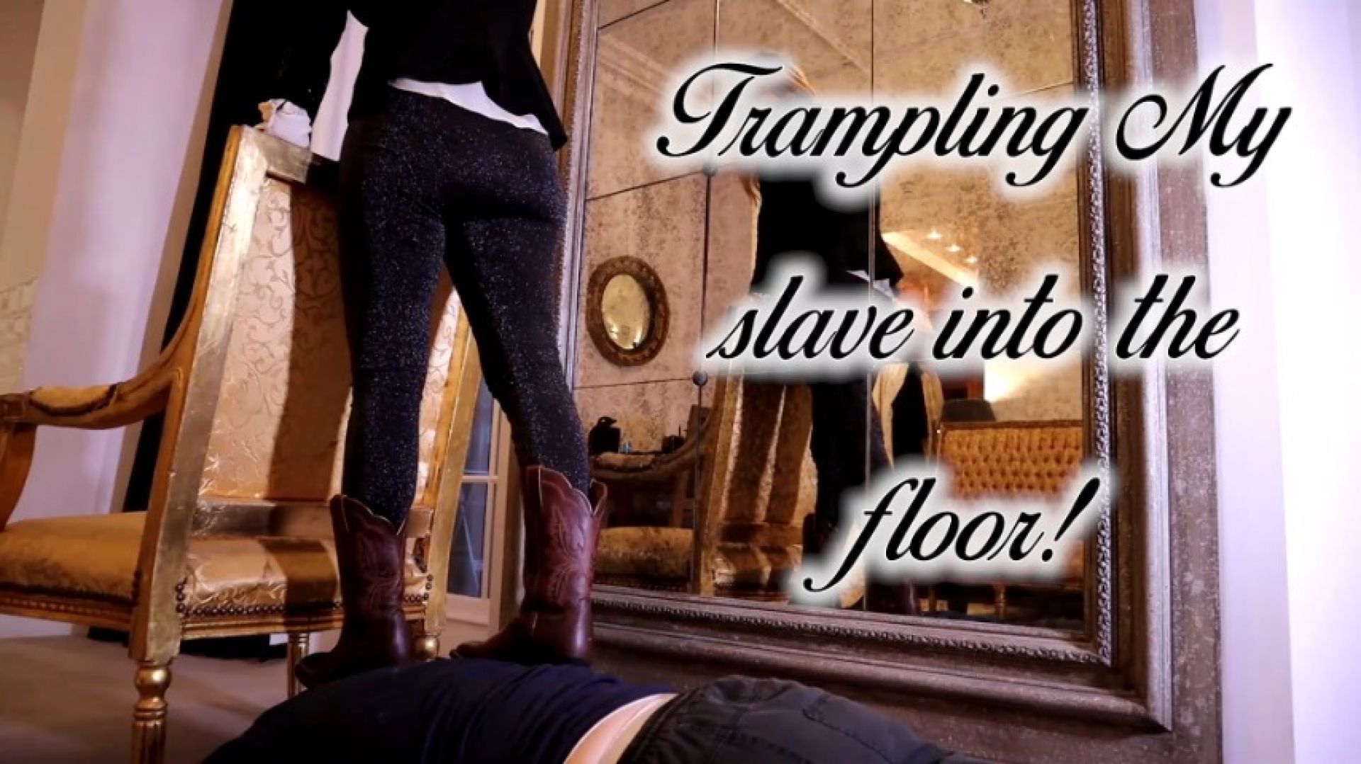 Trampling My slave into the floor