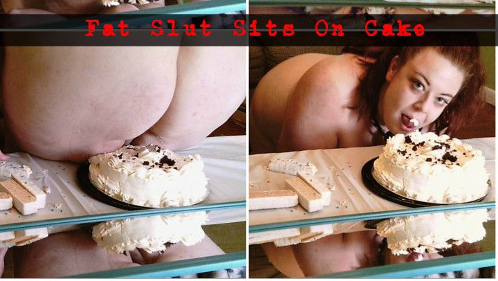 Fat Slut Sits on Cake