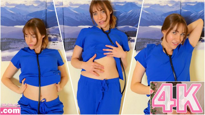 Nurse Teases Belly Button