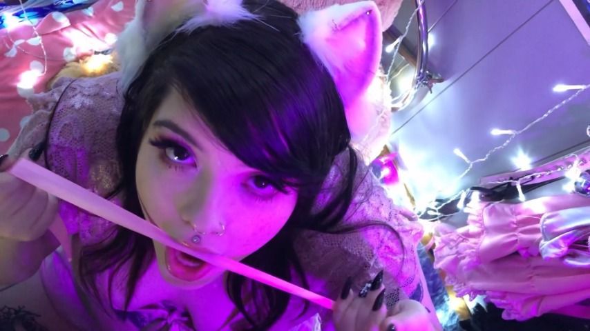 Rose Gold Kitten Covered In Cum