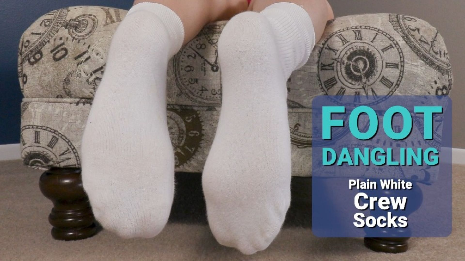 Feet Dangling in Plain White Crew Socks Foot Play Close Up