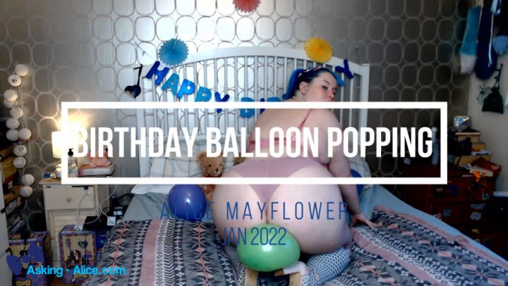 Birthday Balloon Popping - Solo Girl