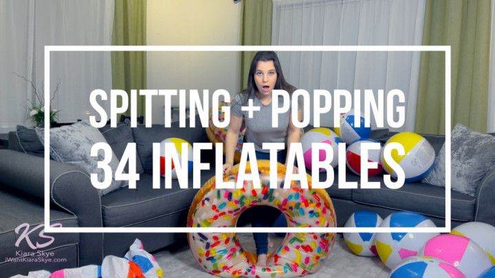 Popping 34 Inflatable Balls and Donuts