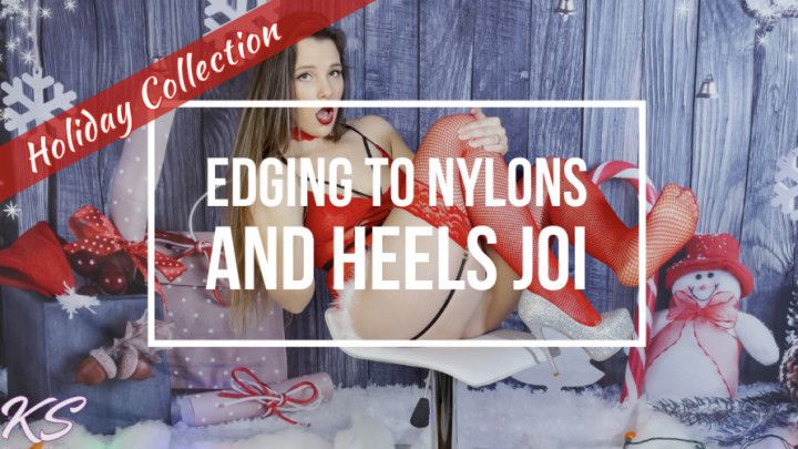 Christmas Edging to Nylons and Heels JOI