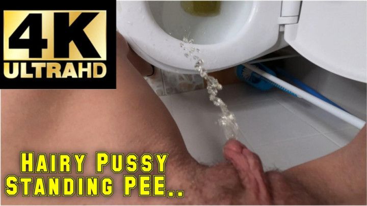 Petite Blonde Yellow Pee Standing 4K