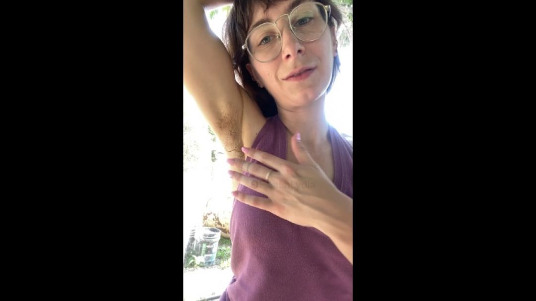 Sweaty Hairy Armpits and Boob Flash Outdoors