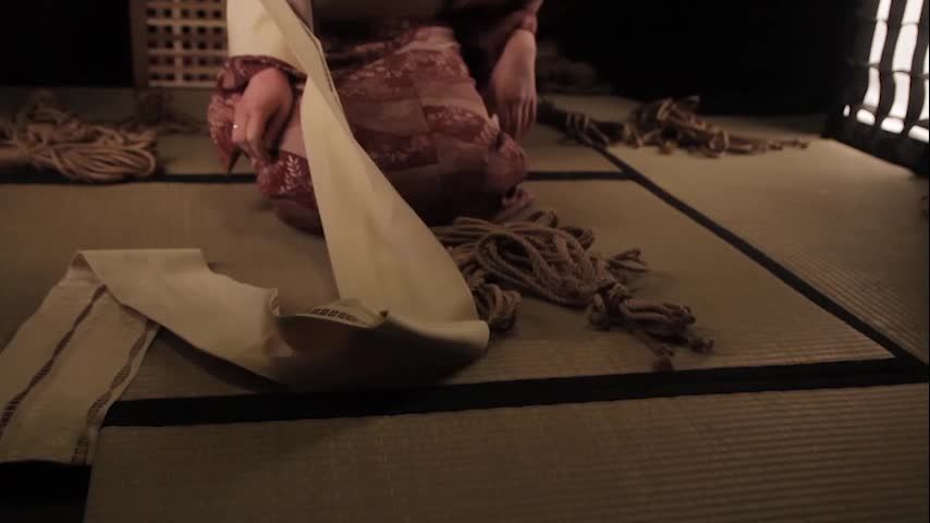 Alexa tied in shibari rope bondage