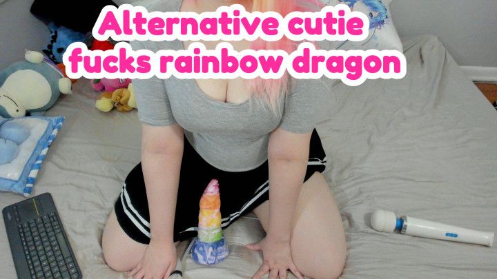 Alternative cutie fucks rainbow dragon