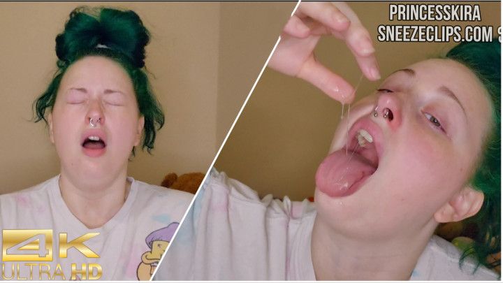 Gross Loud Sneezes and Snot Eating in 4K HD