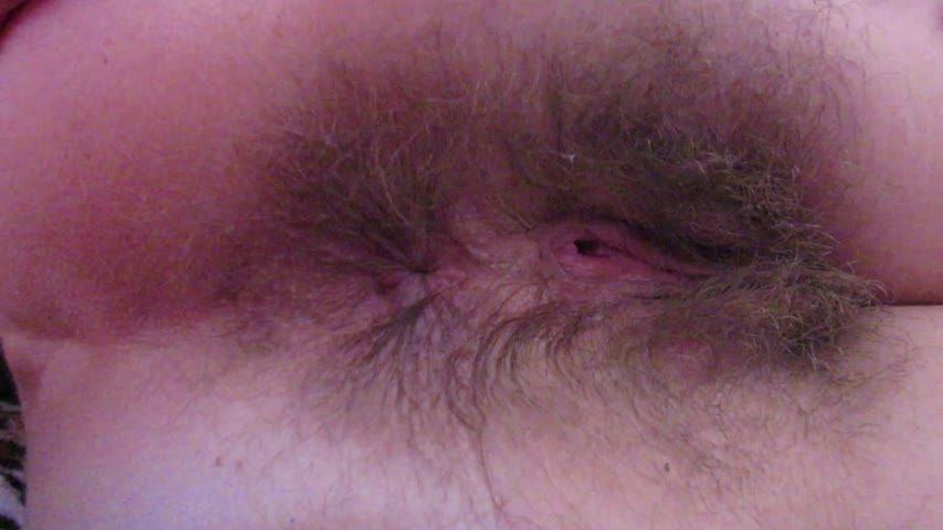 Winking my wet  hairy asshole in closeup