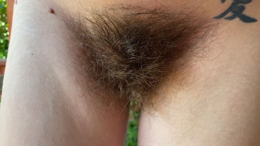 Hairy bush Fetish video closeup POV