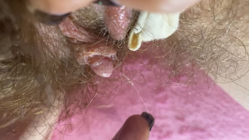 Extreme close up big clit orgasm hairy