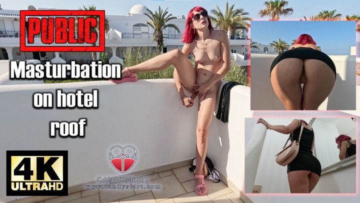 Public masturbation on hotel roof