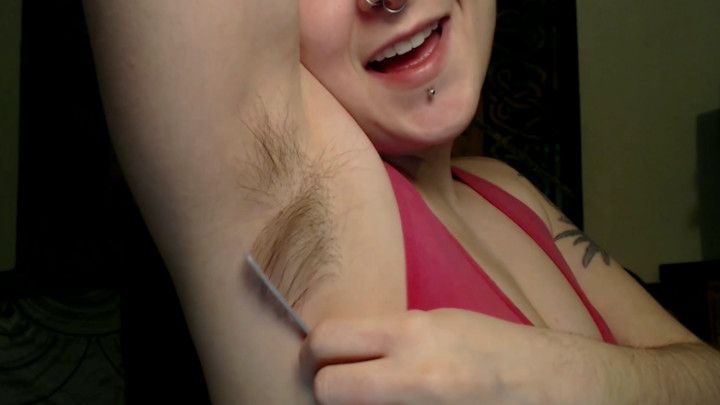 Hairy Armpit Worship With Comb