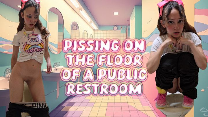 PISSING on the floor of a PUBLIC RESTROOM