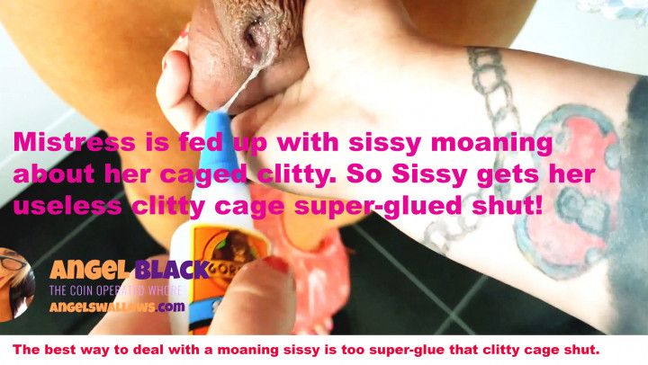 Mistress superglue sissy chastity cage