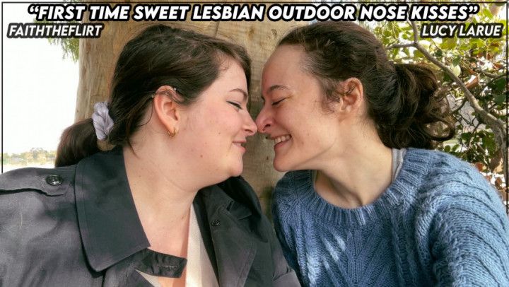 First Time Sweet Lesbian Outdoor Nose Kisses with Faith