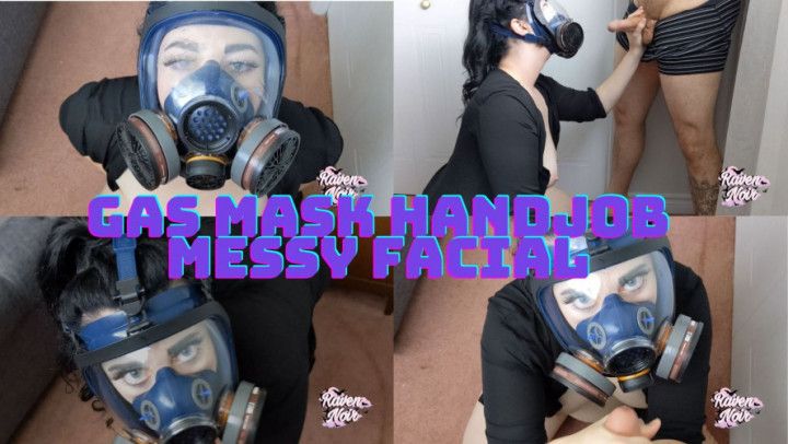 Gas Mask Handjob Messy FACIAL