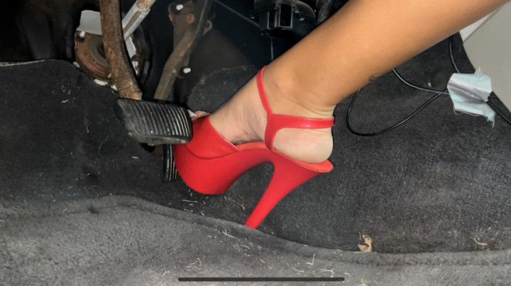 Brina Cranking and Begging in Red Heels