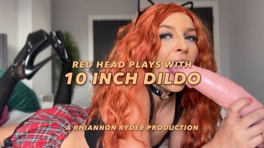 Red Head , Huge Dildo and Dirty Talk