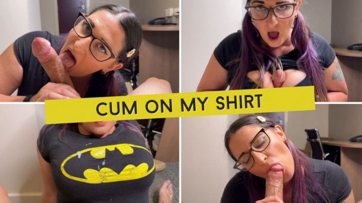 Cum on my Batman T-Shirt - Blowjob