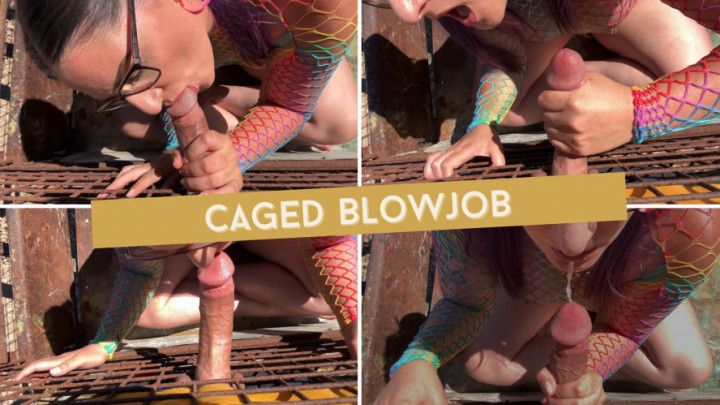 Outdoor Caged Blowjob