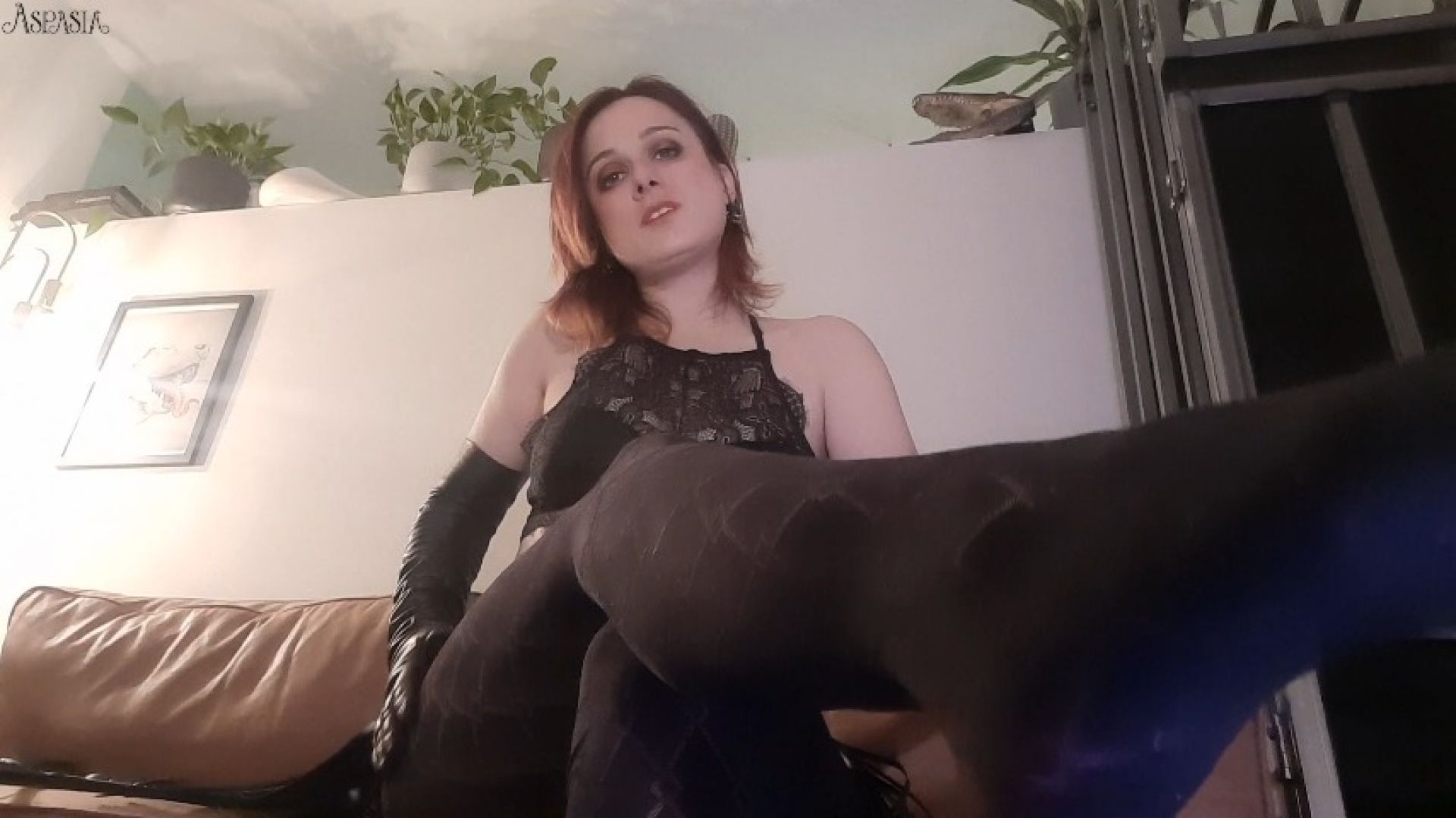 Leather Glove Pantyhose Worship