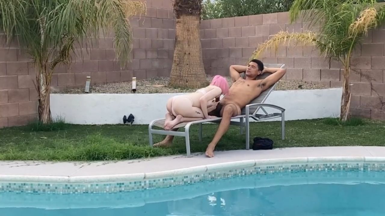 Poolside Blowjob with Trans Girl