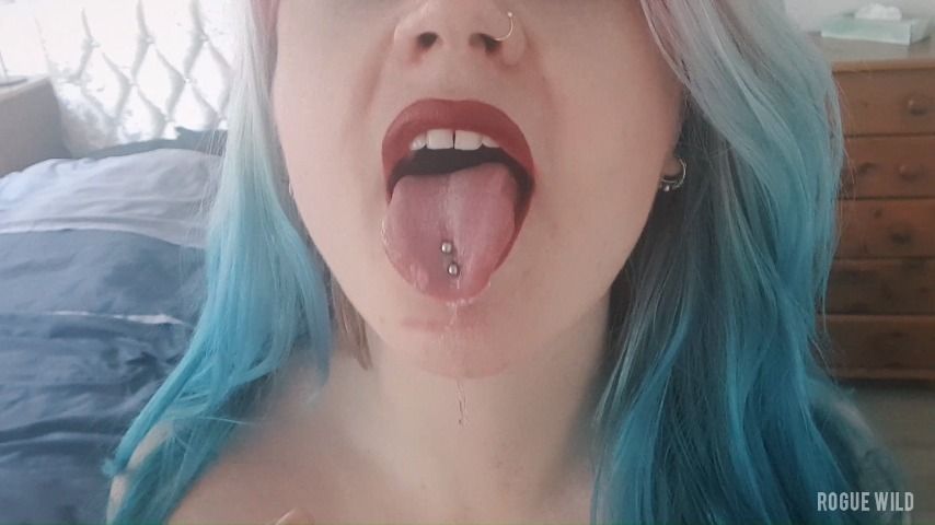 Red lipstick oral fixation spit fetish