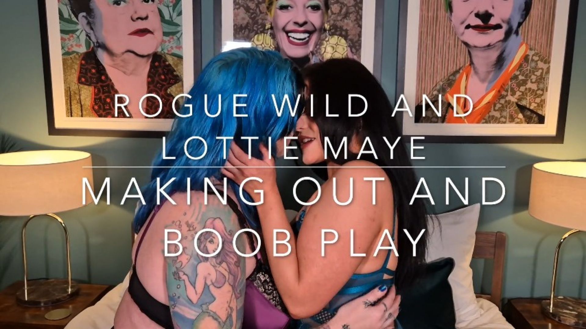 Rogue Wild and Lottie Maye making out and boob play