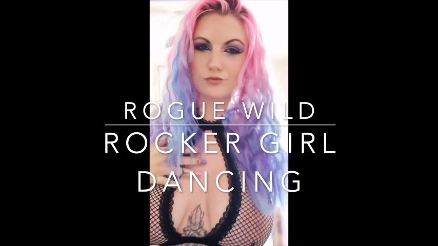 Rock girl in crotchless lingerie dances