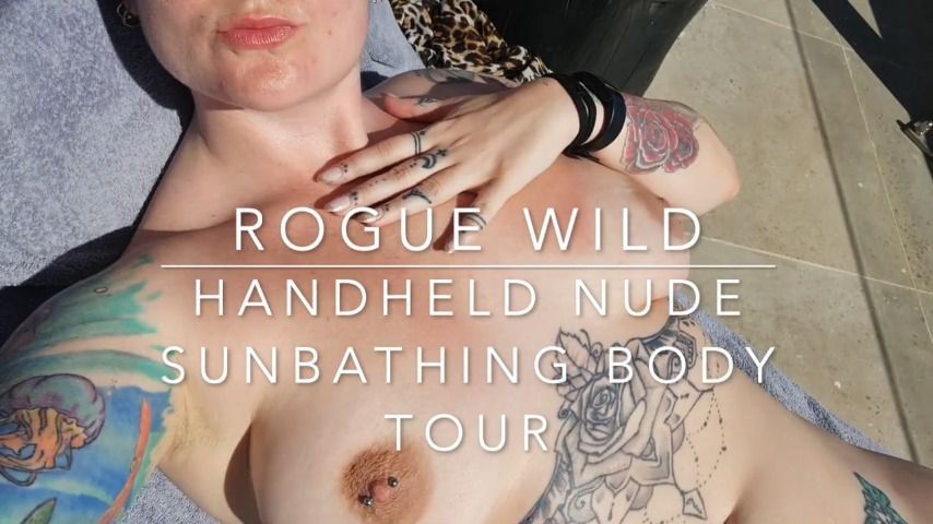 Handheld sunbathing naked body tour
