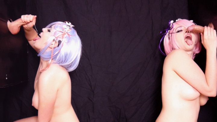 Rem And Ram Cosplay Gloryhole Facial