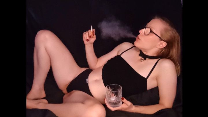 Blonde Smoking Girl with Glasses