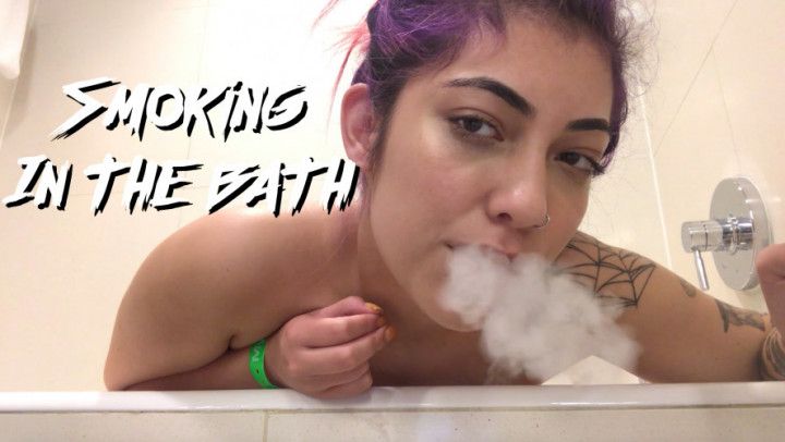 Smoking a cigarette in the bath