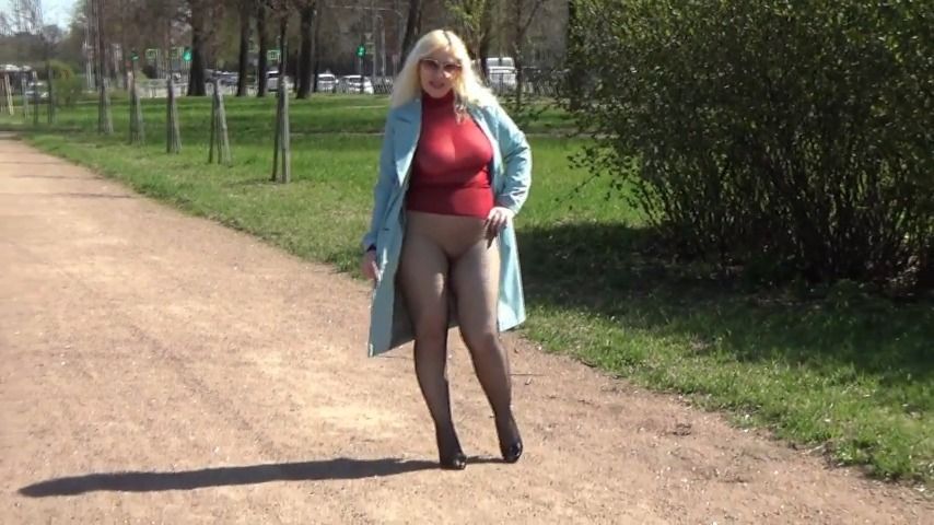 Transparent business lady in outdoor